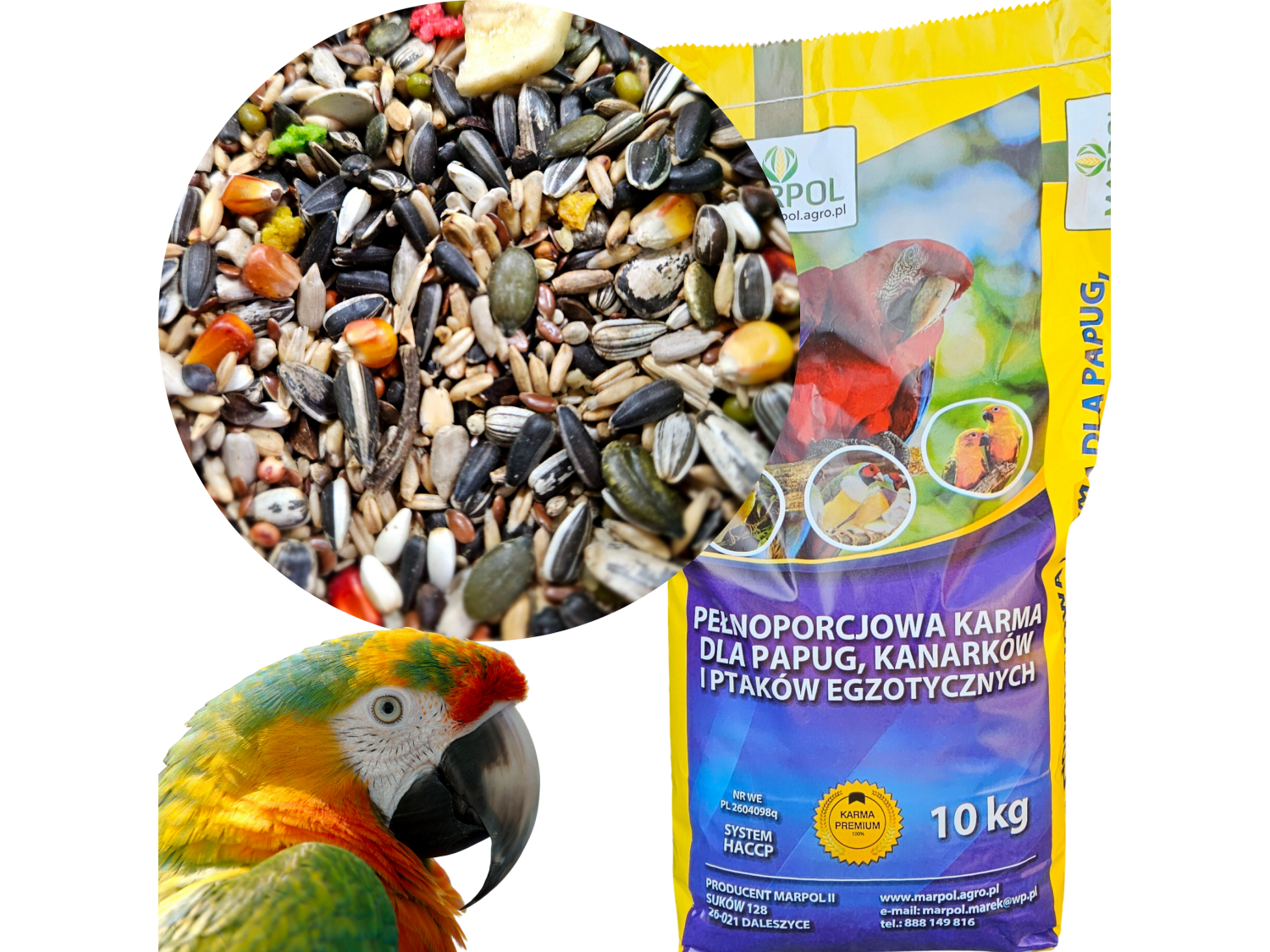 Karma dla dużych papug (kakadu, ara, żako) 10 kg