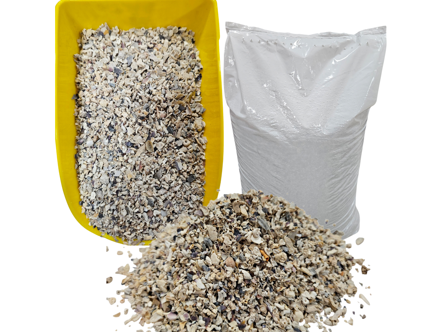 Kruszone muszle koralowca dla gołębi, drobiu 25 kg Kruszone muszle koralowca dla gołębi, drobiu 25 kg