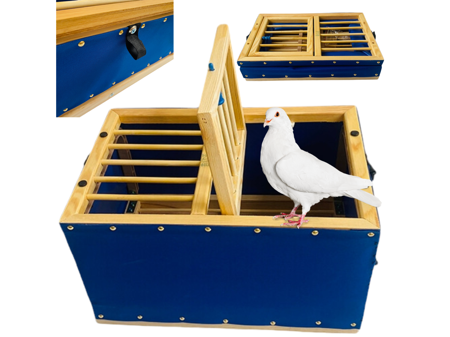 Kosz transportowy płócienny składany BLUE 50 x 33,5 x 23 cm