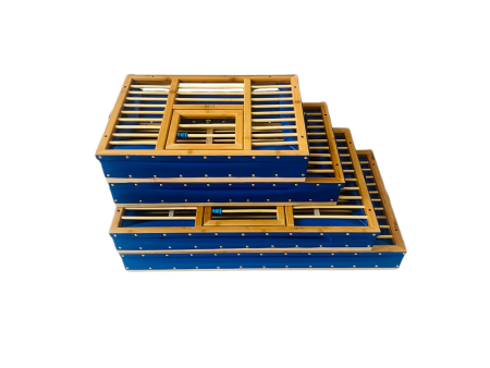 Kosz transportowy płócienny składany BLUE 50 x 33,5 x 23 cm