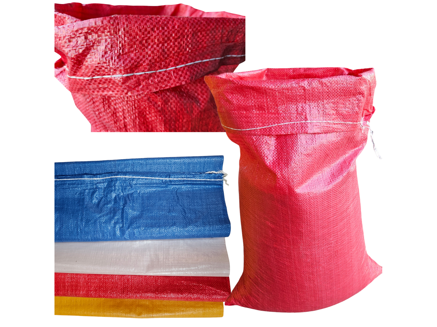 Worki poplipropylenowe czerwone 50 x 80 cm 100 szt Worki poplipropylenowe czerwone 50 x 80 cm 100 szt